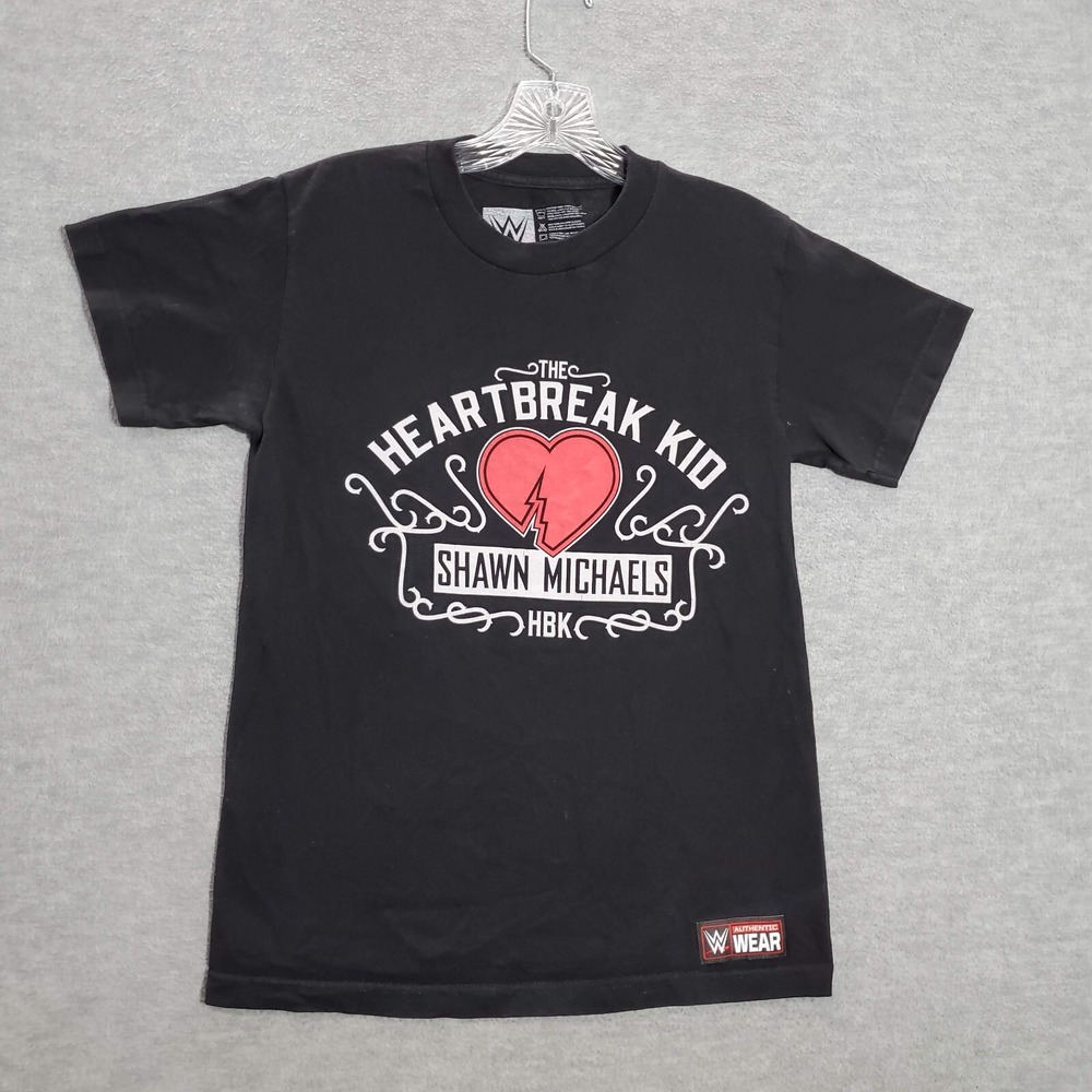 WWE Men Shirt Small Black Heartbreak‎ Kid Shawn Michaels Logo Graphic Print Tee